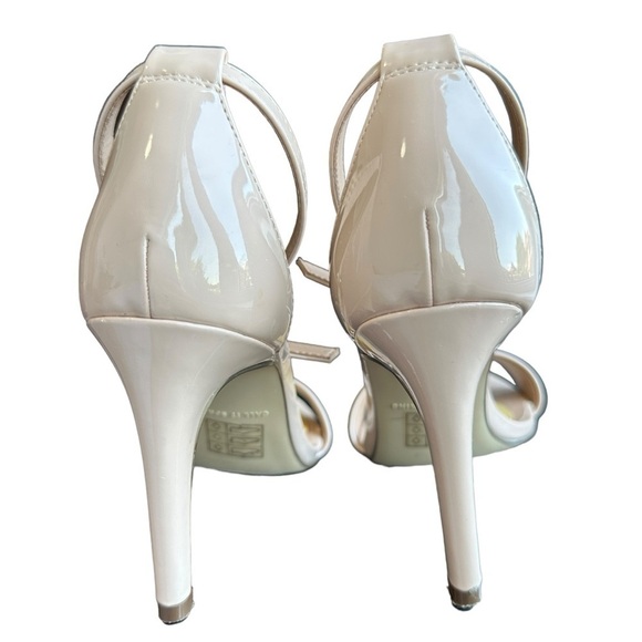 CALL IT SPRING VEGAN ALMOND TOE 4" HIGH HEEL SANDALS STILETTO PATENT NUDE 8 - Picture 9 of 16